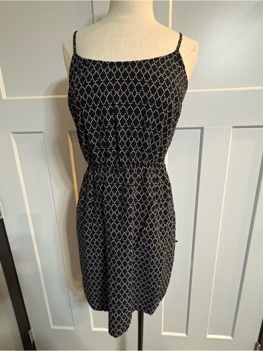 Black & White Patterned Midi Dress